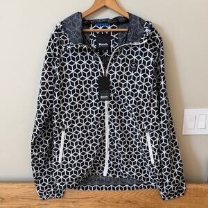 BENCH 🆕 NWT Men’s Urbanwear black & White Geometric Windbreaker Jacket Size m
